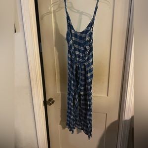 Old navy blue plaid dress